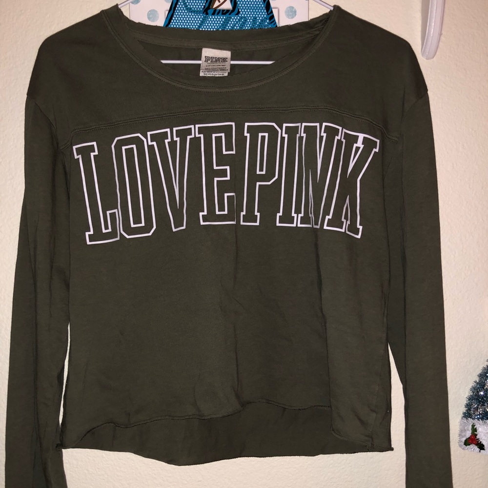 Pink cropped long sleeve OR BEST OFFER